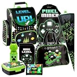 Minecraft Games Play Pixel 8 Teile Set Tornister Ranzen Schulranzen Tasche Federmappe Schultüte 85 cm mit Sticker-von-Kids4shop Schulrucksack