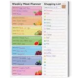Zoe Deco Wöchentlicher Essensplaner (Obst, 23 x 30.5 cm), magnetischer Notizblock für Kühlschrank, 52 leicht abreißbare Blätter für Eink