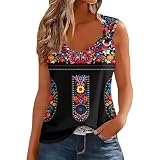 Oversized Tshirt Damen Baumwolle, Bluse Damen Elegant,Modisches ärmelloses Top mit dekorativem Print trendigen Metallring-Details als lässige Sommerbluse für Damen Hemdbluse Tee Top B