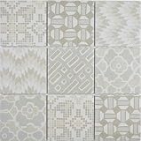 Patchwork Mosaik Fliese Wand Ornament Dekor Vintage Keramik Mosaik grau anthrazit Mosaikfliese Wand - MOS22B-B01