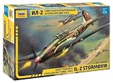 Zvezda 500787279 500787279-1:72 Ilyushin IL-2 „Stormovik“ mod. 1942-Plastikbausatz-Modellbausatz-Zusammenbauen-Bausatz-für Einsteiger-detailliert, Camouflag