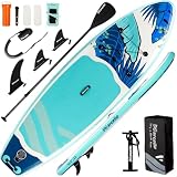 Baudelio Aufblasbares Stand Up Paddle Board, 3 m x 33 Zoll x 6 Zoll Paddle Board mit Rucksack, Pumpe, rutschfeste Matte, Handyhülle, ultraleichte Paddelbretter für Erw
