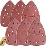 60 Stück Schleifpapier Dreieckschleifer Set 105x152 mm (93x93x93 mm), 11-Loch(40/60/80/120/240/400x10 Stück), für Bosch PSM 100A, PSM 160, PSM 200 AES, PSM 18, PDA 180，für Holz, Metall,