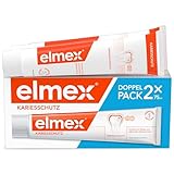 elmex Zahnpasta Kariesschutz 2x75ml – medizinische Zahnreinigung für hochwirksamen Kariesschutz – bietet zweifach aktives Kalzium-Fluorid Schutzschild für widerstandsfähige Z