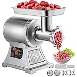 Happybuy Elektrischer Fleischwolf 1100 W, Hackfleisch Maschine 250 kg pro Stunde, Elektrische Wurstmaschine 448x210x387mm, Edelstahl Wurstmaschine 193 U/min, für Restaurant, Supermarkt, Metzg