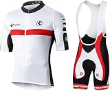 UGLY FROG Herren Kurzarm Set, Fahrradbekleidung Herren mit 3D-Gelpolster, Shorts Radtrikots mit 3 Taschen Sommer 66LINDUANTAOU03