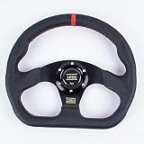 Universal Rennlenkrad Universal-Innenteile 13 Zoll PVC Car Racing Lenkräder Tief Corn Driften Sport-Lenkrad mit(Black Red)