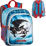 alles-meine.de GmbH Kinder Rucksack - Dragons - Drachenzähmen leicht gemacht - Tasche - beschichtet & wasserfest - Kinderrucksack/groß Kind - Jungen - z.B. für Kindergarten/V