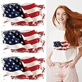 Aufnäher zum Aufbügeln mit amerikanischer Flagge, zum Aufbügeln für Kleidung, Unabhängigkeitstag, Patriotische Applikationen, Zubehör für Kleidung, T-Shirts, Abdeckung, DIY-Dekorationen, 3 Stück