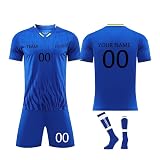 Fußball Set Herren Trikots Shorts Socken Set Personalisiertes Trikot Set Kinder Erwachsene mit Namen Individuelles Fußballtrikiot Benutzerdefiniert Trik