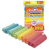 Spontex Microfibre Allzwecktücher 8+2 Gratis, 1 Packung - bunte Mikrofasertü