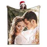 Gudina personalisierte Decke Fotodecke mit Eigenem Foto Name/extra weiche und gemütliche Sofadecke/personalisiertes Fotogeschenk/Decke mit Collage/Multiple Colors to Choose from-80cmX120