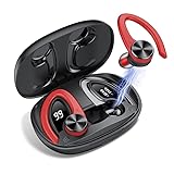 Ajblg Bluetooth Kopfhörer Sport, in Ear Kopfhörer Kabellos Bluetooth 5.3 mit HD Mic, Herausragender Sound, 45 Std Spielzeit, Comfort Fit, Dual LED-Anzeige, IP7 Wasserdicht Ohrhörer mit Ohrhak