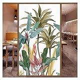 FAJNUZI2024 Fensterfolie Fensterfolie, Sichtschutz, Glasaufkleber, Wärmedämmung und Sonnenschutz, tropischer Regenwald, Dekoration, Selbstklebender Aufkleber for Zuhause Glasfolie(80x160cm)