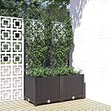 ShGaxin Pflanzkübel mit Spalier, Pflanzkübel Mit Rankgitter, Blumenkasten Mit Rankgitter, Spalier, Pflanzkasten, Pflanzgefäß, Schwarz 80x40x136