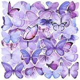 40 x violette Schmetterlings-Aufkleber, Scrapbook-Aufkleber, wasserdicht, für Tagebuch, Laptop, Geschenk, Wasserflasche, Handyhüllen für Erwachsene und Kinder, ästhetisches Handwerk