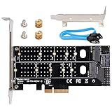 Wresetly Dual NVMe M.2 Adapter, M 'PCIe NVMe Adapter oder Schlüssel M.2 SATa SSD B 22110 2280 2260 2242 2230 für PCIe 3.0 X4 C