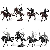 BYNYXI 52 Stück Mittelalter Spielzeugsoldat Figuren, 5-7cm Armee Soldaten Militärfiguren Archaische Warriors Horses Soldiers Plastik Mittelalterliche Ritter Spielzeug für Kinder Jungen Geschenk