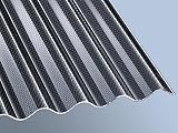 Polycarbonat PC Wellplatte Lichtplatte Profilplatte Sinus 76/18 graphit, Wabe 2,6mm - 2,8mm Hagelsicher! 1045mm x 3000