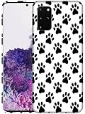 SM CASES Schutzhülle für Samsung Galaxy S20+, Galaxy S20 Plus 5G, Hundepfotenmuster, 3D-gedrucktes Design, Hartplastik, kompatibel mit Samsung Galaxy S20 Plus 4G/5G, Weiß