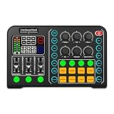 ensecoo M6 Live Soundkarte Externer Audiomixer Handy Voice Changer Mischpult UnterstüTzung 48V Mik