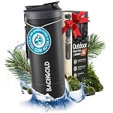 Bachgold® Profi Outdoor Wasserfilter Flasche XL [800ml] mit 2000L Filterkapazität I entfernt 99,99% aller Bakterien und filtert Viren, Partikel und Schwermetalle I Blackout- & Krisensicher (Schwarz)