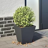 ShGaxin Pflanzkübel Anthrazit 30x30x30 Stahl, Blumentopf Gross, Blumenkasten Balkon, übertopf, Pflanzkasten, Flowerpot, Kräuterbeet Für Die Küche, Vertikalbeet - 851042