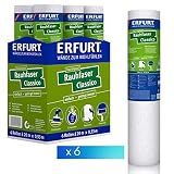 Erfurt Rauhfaser Tapete Classico DIY 20X0.53 strukturierte Rauhfasertapete 6 Rollen 1003233