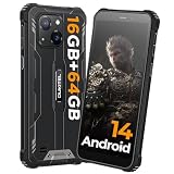 OUKITEL G2 Outdoor Handy Ohne Vertrag, Android 14 Octa-Core günstig Smartphone, 6300mAh Akku, 6' HD+ Display, 16GB+64GB Smartphone 4G, IP68 Wasserdicht, 5+13MP Kamera, Dual SIM, OTG-Schw