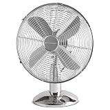 ProfiCare Tisch-Ventilator PC-VL 3062 M elektro Ventilator im hochwertigen Metall-Gehäuse, kleiner Lüfter mit verstellbarem Neigungswinkel und ruhigem Lauf, 30 Watt, Metall-C