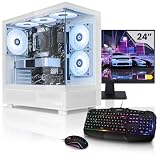 Megaport Komplett Set Gaming PC Intel Core i7-14700F • GeForce RTX4060 8GB • 24' Monitor • Windows 11 • 32GB DDR4 • 1000GB M.2 SSD • WLAN • Tastatur • Maus pc Gaming komplettpak