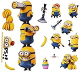 alles-meine.de GmbH 15 TLG. Set Wandtattoo/Sticker + Fensterbilder - Minions - Ich einfach unverbesserlich - Wandsticker + Fenstersticker - Aufkleber für Kinderzimmer - M