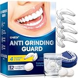 Knirscherschiene Für Nacht, 2 Größen, Mouth Guard, 4 Formbare Mundschutz zum Zähneknirschen, Gegen Bruxismus und Zähneknirschen Transp