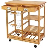 LICONG-2020 Küche Mobile Insel Zähler Rollende Kücheninsel mit Stauraum, praktische Holztischplatte, Mobile Kücheninsel aus Holz, Servierwagen auf Rädern mit Handtuchhalter Küchenb