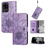 Asuwish Schutzhülle für Samsung Galaxy S20 Ultra 5G, mit Displayschutzfolie und Blumenmuster, Brieftaschenformat, Kreditkartenfach, Ständer, Handy-Zubehör S20ultra 20S S 20 A20 S2O 20ultra G5,