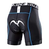 NICEWIN Radunterhose Herren mit Sitzpolster Radlerhose Unterwäsche 4D Gepolsterte Fahrradhose Kurz Atmungsaktive schnelltrocknende stoßfeste Herren Fahrrad Unterhose, L, B