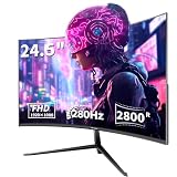 CRUA Gaming Monitor 24.5 Zoll, 280 Hz, 1ms, AdaptiveSync,IPS, 2xHDMI 2.0/1xDP 1.4 Ports, FHD, sRGB 110%, Monitor PC B