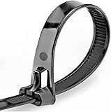 Oksdown Kabelbinder wiederverschließbar Schwarz 200 mm × 7,6 mm 100 Stück UV-Beständig Stark Groß Nylon Kunststoff wiederverwendbar S