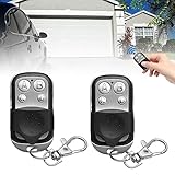 Gobesty 2 Stück Universal Garagentor Fernbedienung, 433 MHz Garagentoröffner Handsender Fernbedienung Klonen Garagentor Gate Transmitter für Schalter Licht, Garagentor, R