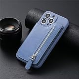 ATISIJIE Brieftasche Handyhülle für Oppo Find X2 Pro,Handyhülle Leder Reißverschluss Geldbörse mit Credit Card Slots Lederhülle Schutzhülle für Oppo Find X2 Pro-B