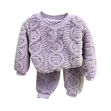 Generisch Kinderschlafanzug Mädchen Lang Pyjama Kinder Unifarben Jumpsuit Kinder Langarm Teenager Mädchen Kleidung Casual Loose Schlafanzug Warm Schlafanzug Mädchen fü