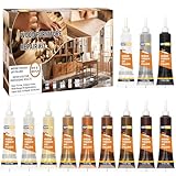 Laminat Reparaturset, Parkett Reparaturset, 12 Farben Holz Reparaturset, Holzreparaturmasse Reparatur von Rissen, Kratzern, Verfärbungen für Boden, Holzschrank, Tür, Holzmöbel, Tischob