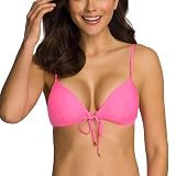 RELLECIGA Damen Bademode Bikini Push-up Top Triangel Oberteil Pink Coral S