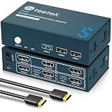 USB 3.0 DP KVM Switch 2 PC 2 Monitore, Steetek 4K@60Hz Dual Monitor DisplayPort KVM Switch für 2 Computer Teilen sich 2 Monitore mit 4 DP Kabel + 2 USB Kab