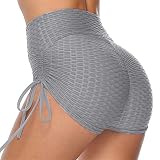 Pole Dance Sportshorts für Damen, Pole Dance, Shorts unter Kleid, hohe Taille, bequem, Boxershorts, Damen, Sport, Yoga, Pole Dance, Hot Pants, Radsport, Damen, Laufshorts, grau, XL
