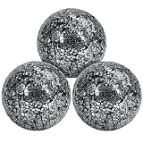 BELLE VOUS Deko Kugeln Glas Spiegel (3er Pack) - 10 cm Dm Dekokugel Silber Heim Tisch Deko - Globus Ornamente Dekokugeln für Garten, Deko Wohnzimmer, Herzstücke für Kaffeetisch Glaskugel Dek