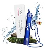 ALPENWERT Wasserfilter Outdoor - Trinkwasserfilter für 4000 Liter gefiltertes Wasser - Trinkwasseraufbereitung die 99,99% aller Keime und Bakterien abtö