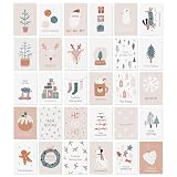 CraftWerk Weihnachtskarten mit Umschlag 30er Set- DIN A6 Klappkarten Grußkarten mit Motiven zu W