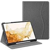 Fintie Hülle für Samsung Galaxy Tab S8 Plus 2022/S7 FE 2021/S7 Plus 2020 12.4 Zoll, Multi-Winkel Folio Schutzhülle mit S Pen Halter Dokumentschlitze und Auto Schlaf/Wach Funktion, Dunkelg