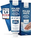 PRINOX 150ml Polierpaste inkl. Profi Poliertuch I Politur für Acrylglas, Epoxidharz, Lacke, Gelcoat gfk, Chrom & Kunststoffe I Entfernt Mattierungen & Mik